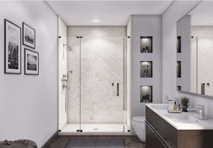 Sentrel wall panel installation, bathroom renovation, Triangle area.