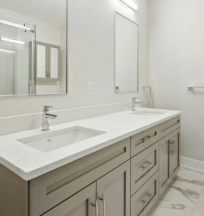 Custom vanity and countertop installation, Triangle area.