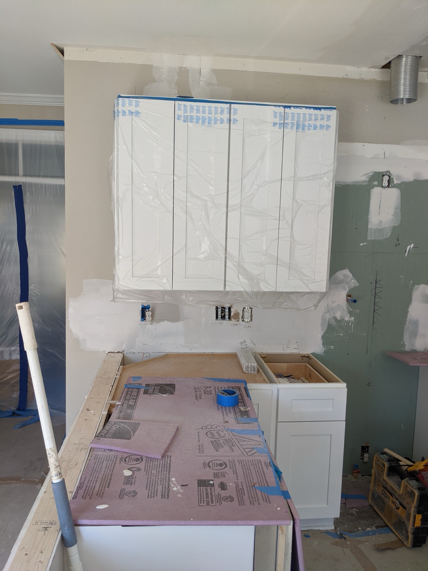Kitchen cabinet installation, Cary NC. New cabinets, hardware, and finish work.