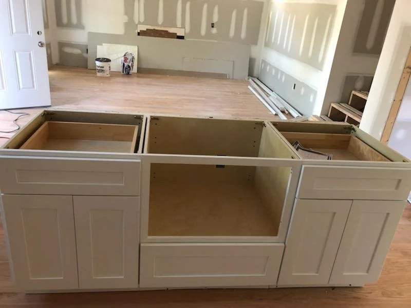 Kitchen update, Fuquay-Varina NC. Cabinet refacing and new countertops.